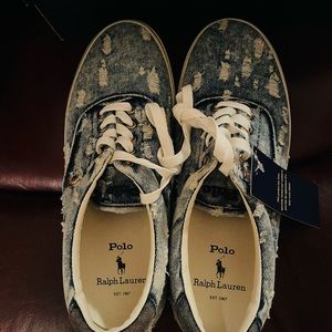Polo Ralph Lauren Thornton Distressed Denim new Sneakers